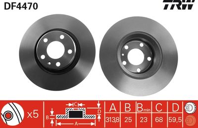 DF4470 TRW Тормозной диск
