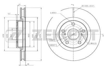 BS5430B ZEKKERT Тормозной диск