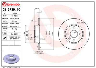 BS7658 BRECO Тормозной диск