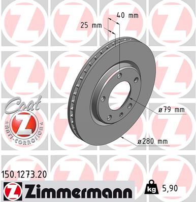 150127320 ZIMMERMANN Тормозной диск