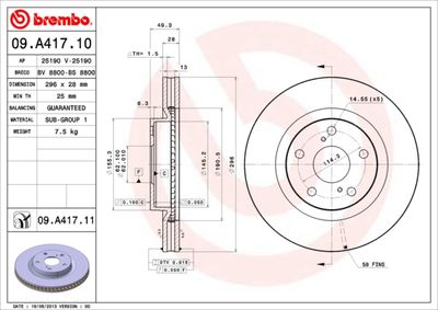 09A41711 BREMBO Тормозной диск