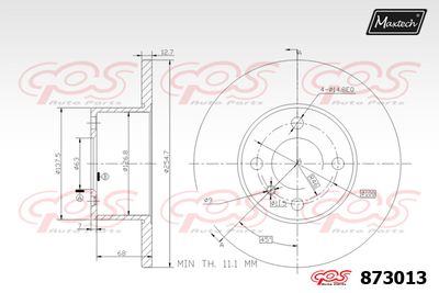 873013 MAXTECH Тормозной диск