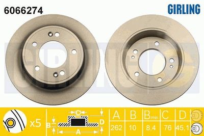 6066274 GIRLING Тормозной диск