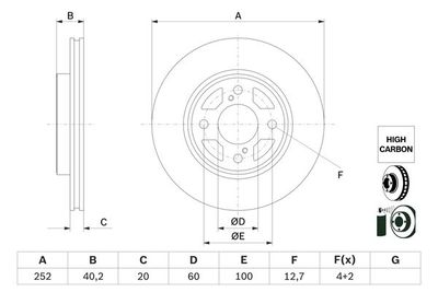 0986479F37 BOSCH Тормозной диск