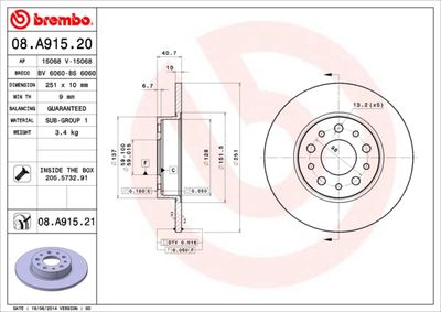 BS6060 BRECO Тормозной диск