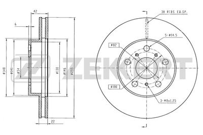 BS6044 ZEKKERT Тормозной диск