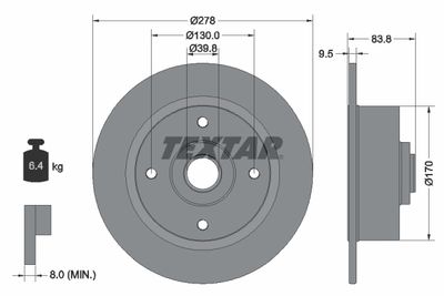 92010300 TEXTAR Тормозной диск