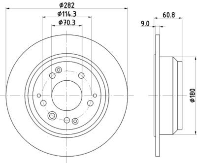 8DD355105001 HELLA Тормозной диск