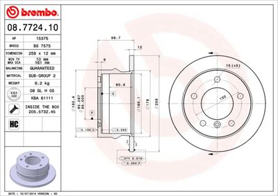 08772410 BREMBO Тормозной диск