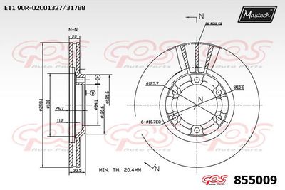 855009 MAXTECH Тормозной диск