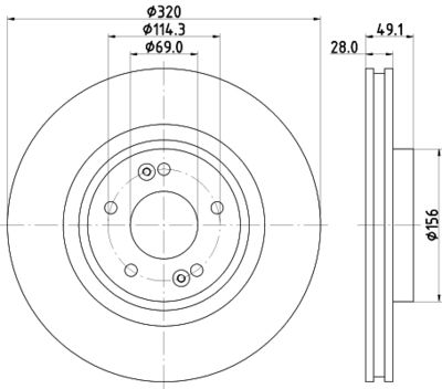 8DD355125121 HELLA Тормозной диск