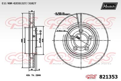 821353 MAXTECH Тормозной диск