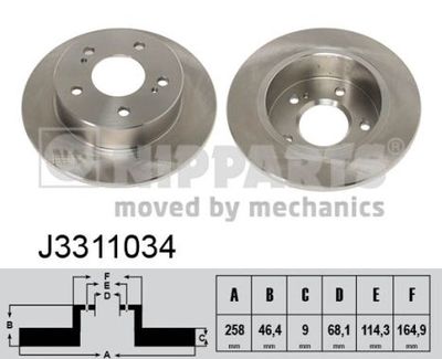 J3311034 NIPPARTS Тормозной диск