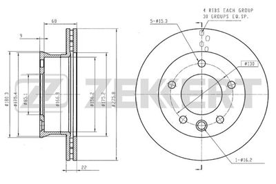 BS5199 ZEKKERT Тормозной диск