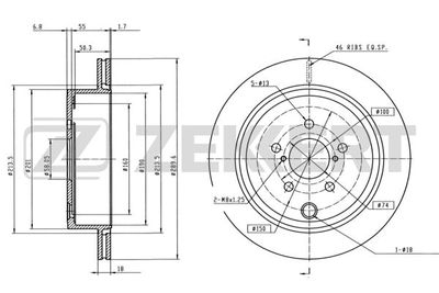 BS5837 ZEKKERT Тормозной диск