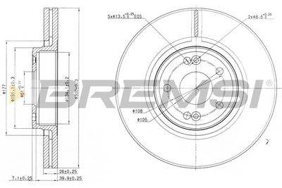 CD7205V BREMSI Тормозной диск