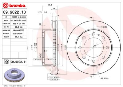 09902211 BREMBO Тормозной диск