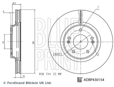 ADBP430154 BLUE PRINT Тормозной диск