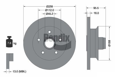 BDS1864 BENDIX Braking Тормозной диск