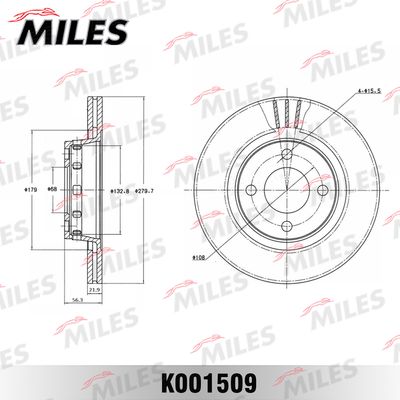 K001509 MILES Тормозной диск