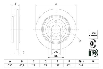 0986479G87 BOSCH Тормозной диск