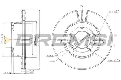 CD6455V BREMSI Тормозной диск