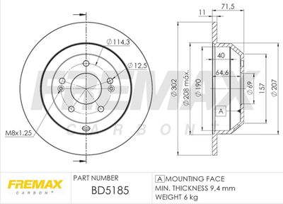 BD5185 FREMAX Тормозной диск