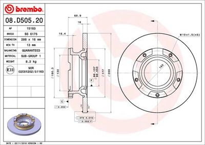 BS6175 BRECO Тормозной диск