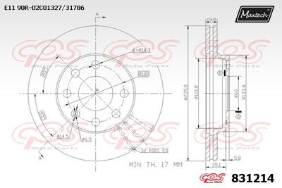 831214 MAXTECH Тормозной диск