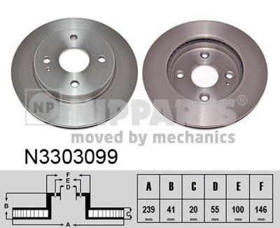 N3303099 NIPPARTS Тормозной диск