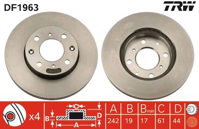 DF1963 TRW Тормозной диск
