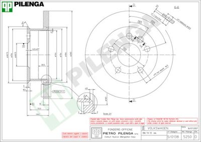 5250 PILENGA Тормозной диск