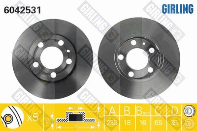 6042531 GIRLING Тормозной диск