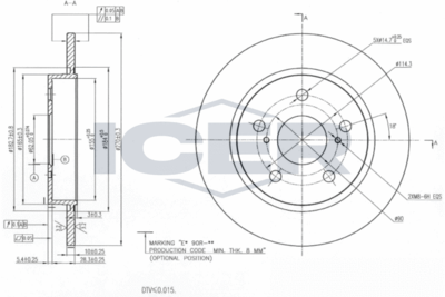 78BD28882 ICER Тормозной диск