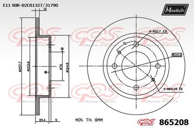 865208 MAXTECH Тормозной диск