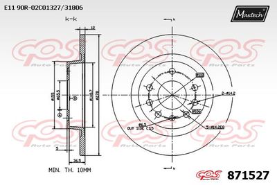 871527 MAXTECH Тормозной диск