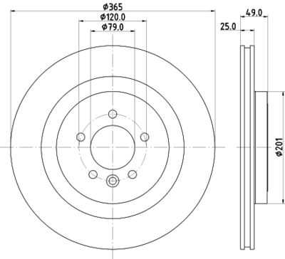 8DD355126641 HELLA PAGID Тормозной диск