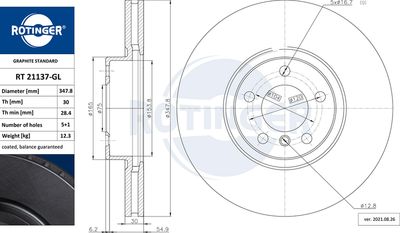 RT21137GL ROTINGER Тормозной диск