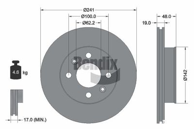 BDS1470 BENDIX Braking Тормозной диск