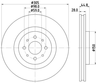 8DD355117111 HELLA PAGID Тормозной диск