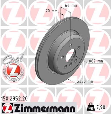 150295220 ZIMMERMANN Тормозной диск