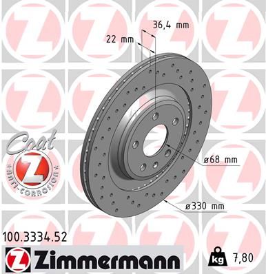 100333452 ZIMMERMANN Тормозной диск