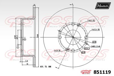 851119 MAXTECH Тормозной диск