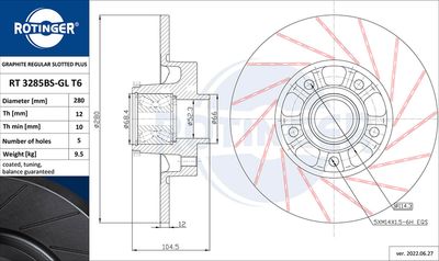 RT3285BSGLT6 ROTINGER Тормозной диск