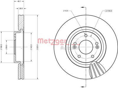 6110849 METZGER Тормозной диск