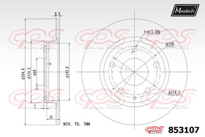 853107 MAXTECH Тормозной диск