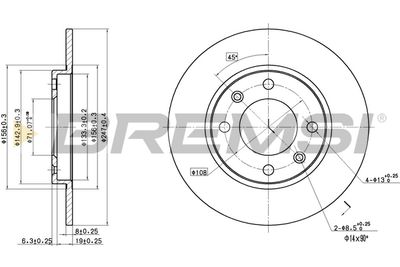 CD6244S BREMSI Тормозной диск