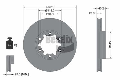 BDS2298 BENDIX Braking Тормозной диск