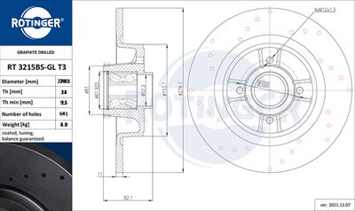 RT3215BSGLT3 ROTINGER Тормозной диск