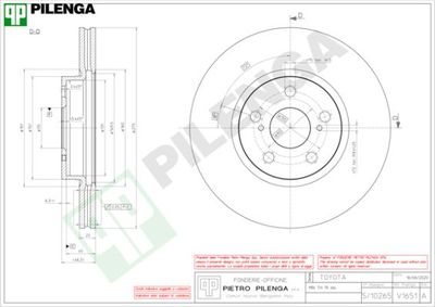 V1651 PILENGA Тормозной диск